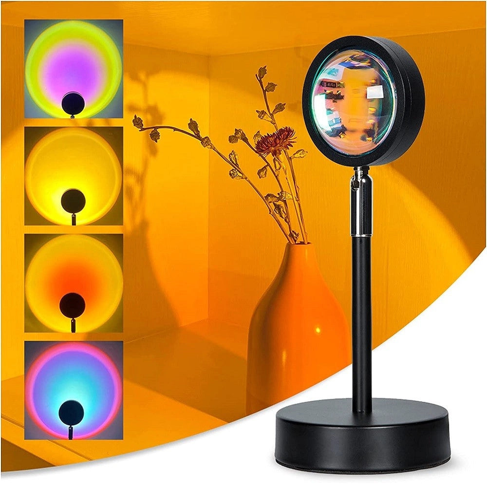 Trade Shop - Lampada Da Proiezione Colorata Gbr Proiettore Luce Notturna Led Usb 8 Modalità -
