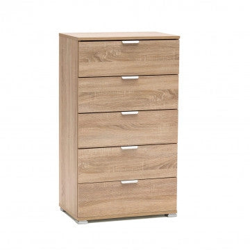 Cassettiera 5 Cassetti Naturale - Dimensioni: cm 60 x 38 x 103 h