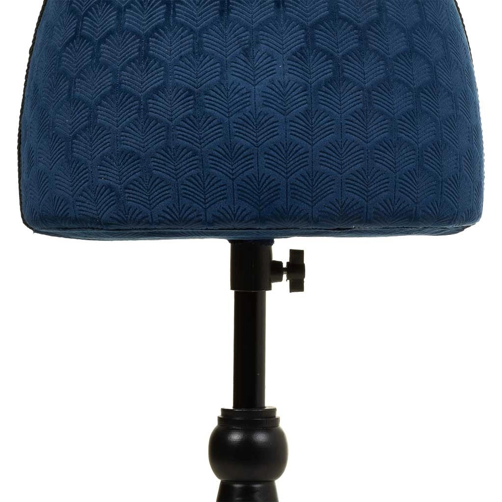 Manichino in legno e schiuma rivestito in tessuto blu 24x37,5x168h