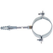 COLLARE TONDO ACCIAIO ZINC. C/PERNO E TASSELLO P/FISSAGGIO TUBI PLUV.- 100 mm.- OTER- pezzi 1