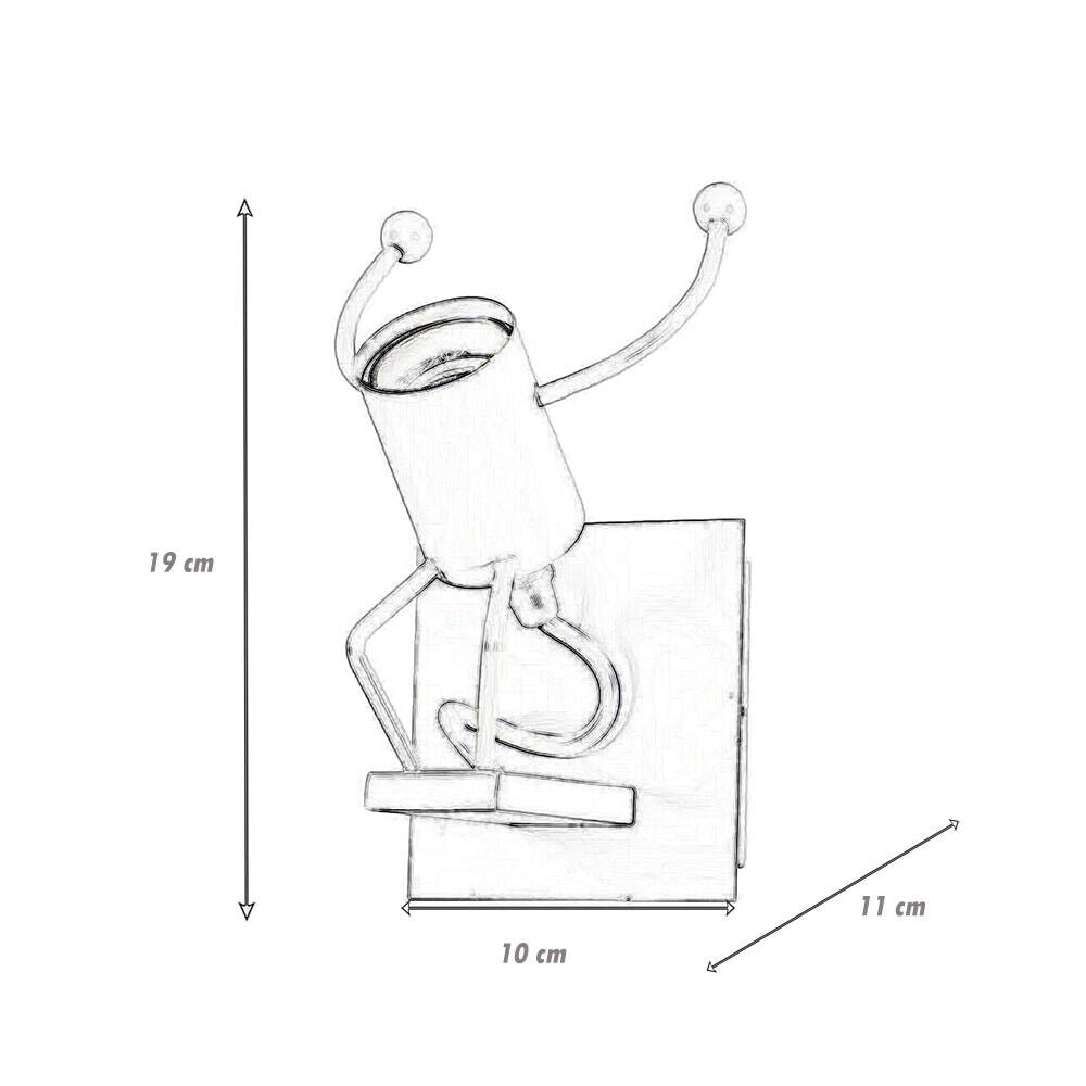 Applique Lampada da parete moderna con attacco E27 forma Omino Nero che salta