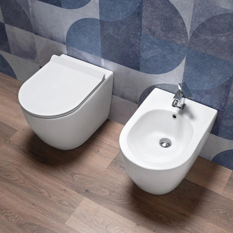 Sanitari Bagno Filo muro con Copriwc Soft Close e Bidet| Kerm