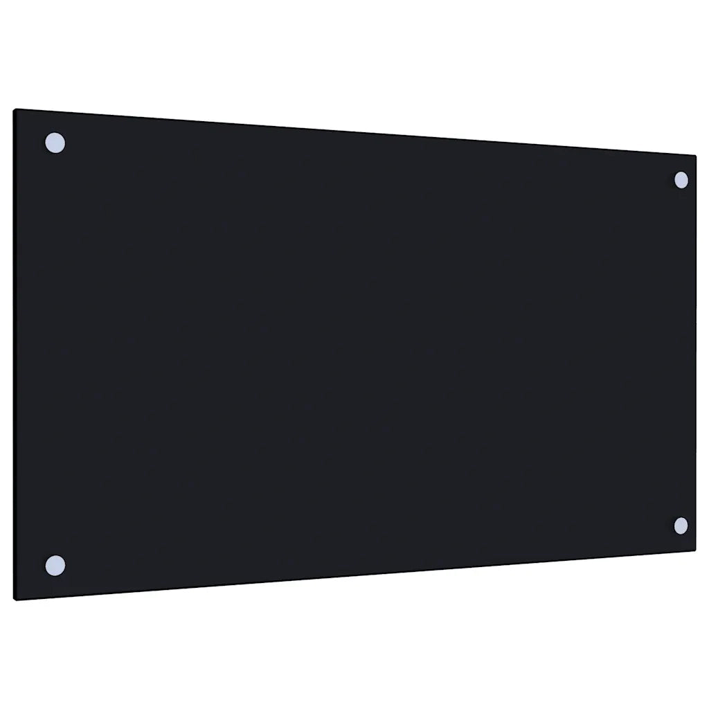 Paraschizzi decorativo per cucina con protezione antispruzzo 70 x 40 cm vetro nero 02_0046340