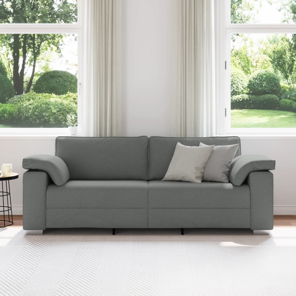 Divano a 3 posti Grigio scuro 178 cm in tessuto