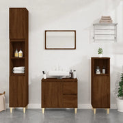 Armadietto Bagno Rovere Marrone 30x30x100 cm Legno Multistrato 819811