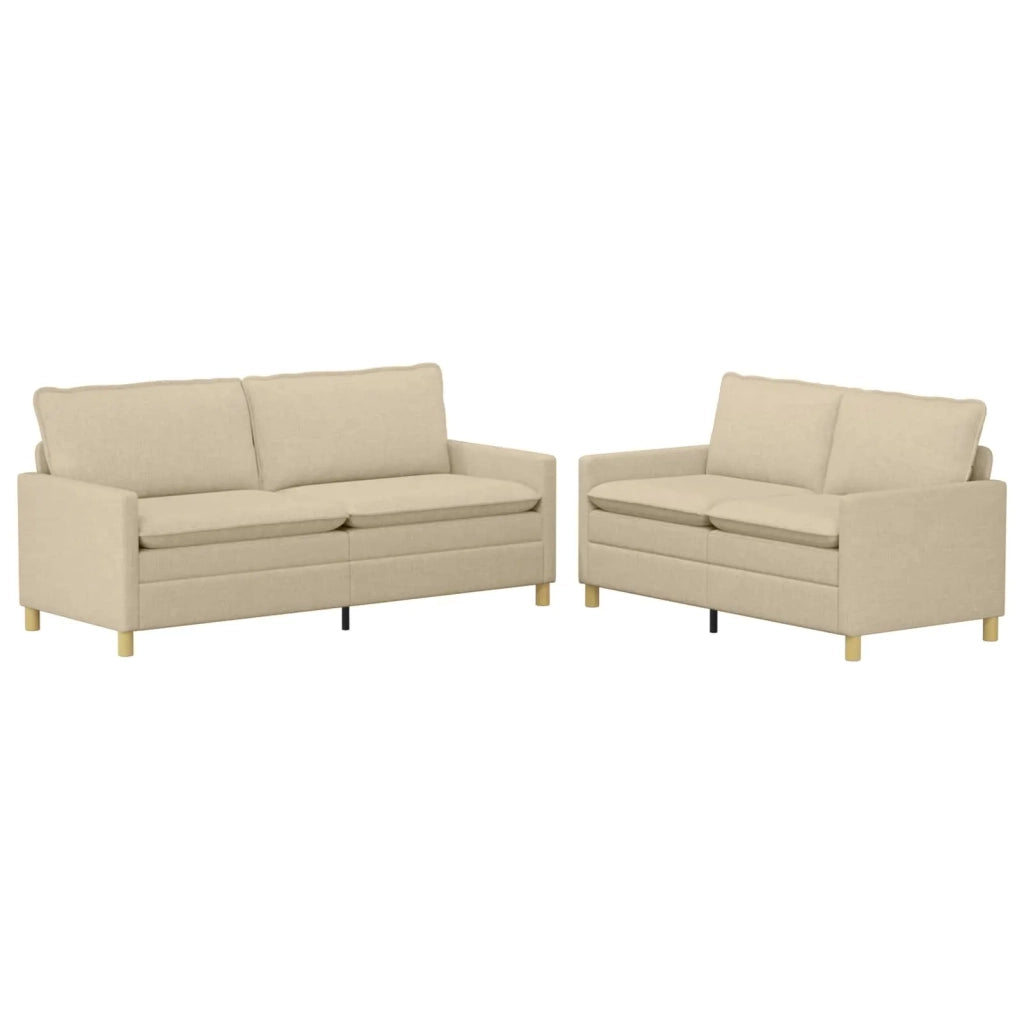 Set di divani 2 pz Crema Tessuto 3417143