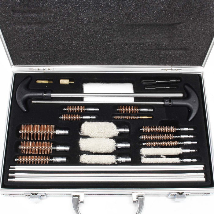 Kit per pulizia armi, kit universale pulizia fucili e pistole, 100 pezzi, spazzole e pezzuole pulizia armi