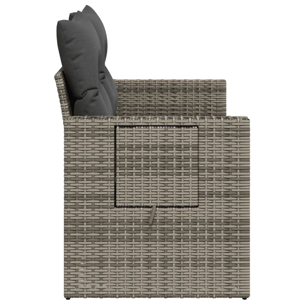 Divano da Giardino con Cuscini 2 Posti-Sofa da Giardino-Divano da esterno Grigio in Polyrattan 514908