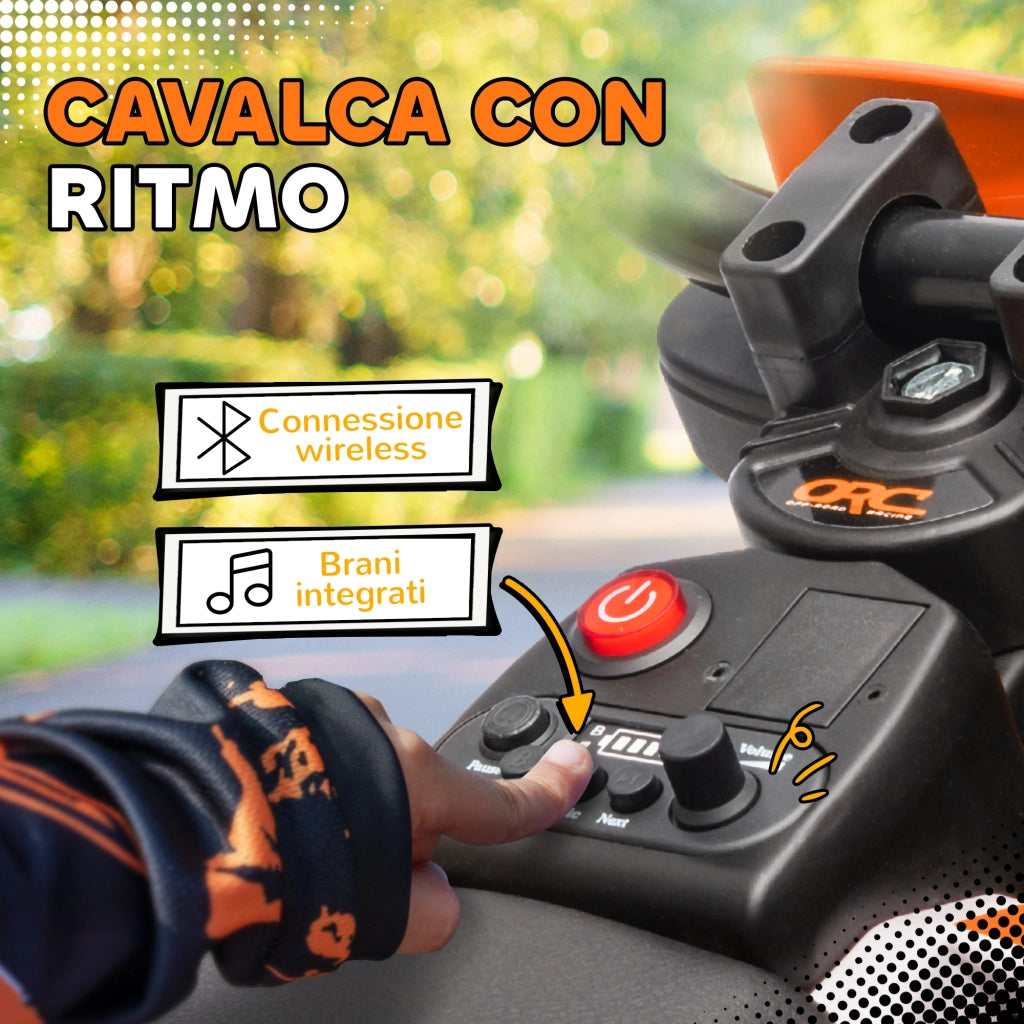 Moto Elettrica per Bambini ¨C Xylo ¨C con Rotelle Rimovibili e Sospensioni, Arancione