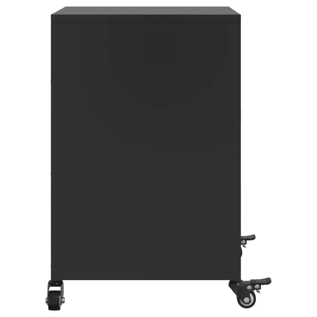 Comodino Nero 36x39x59 cm in Acciaio 846716