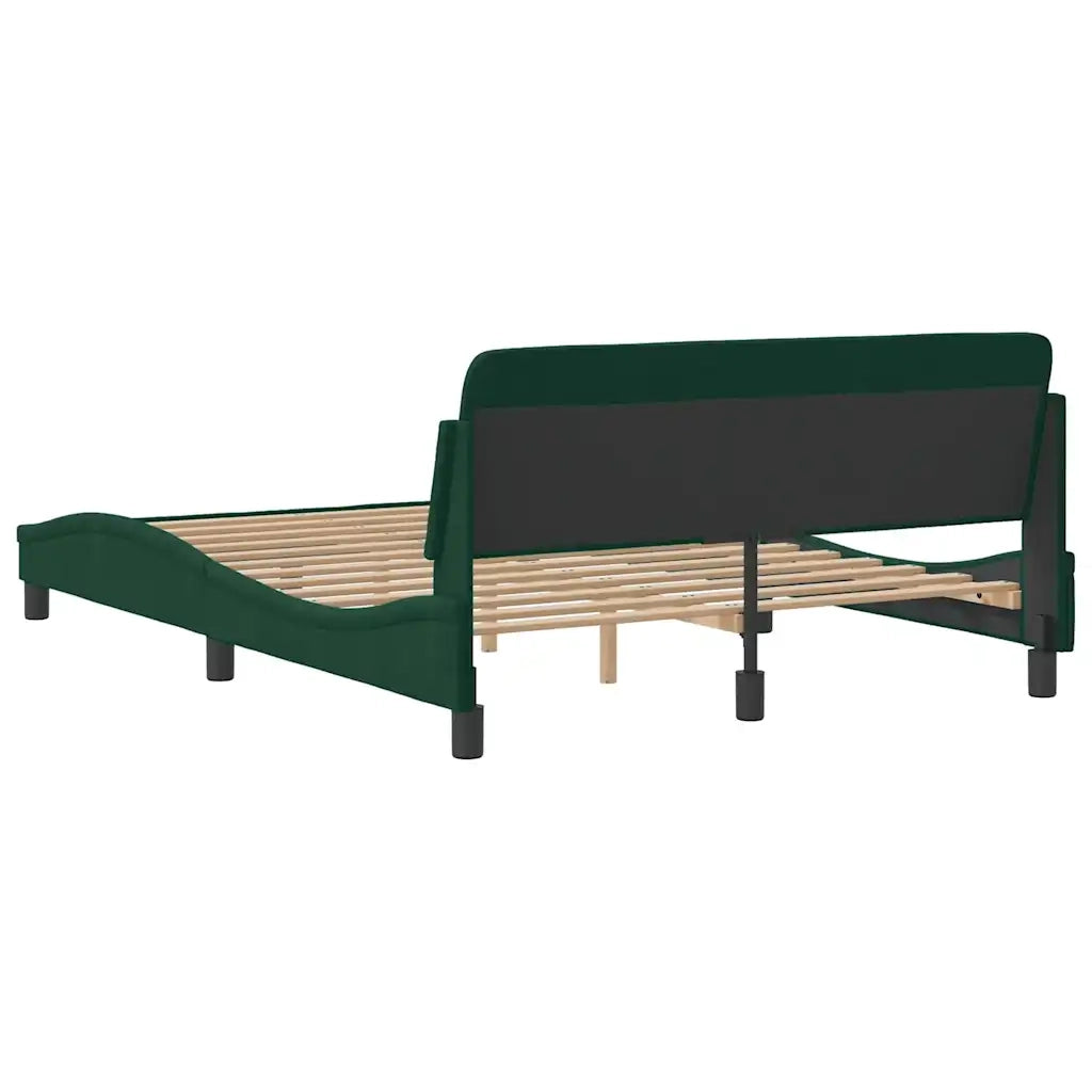 Giroletto senza Materasso Verde Scuro 140x200 cm in Velluto