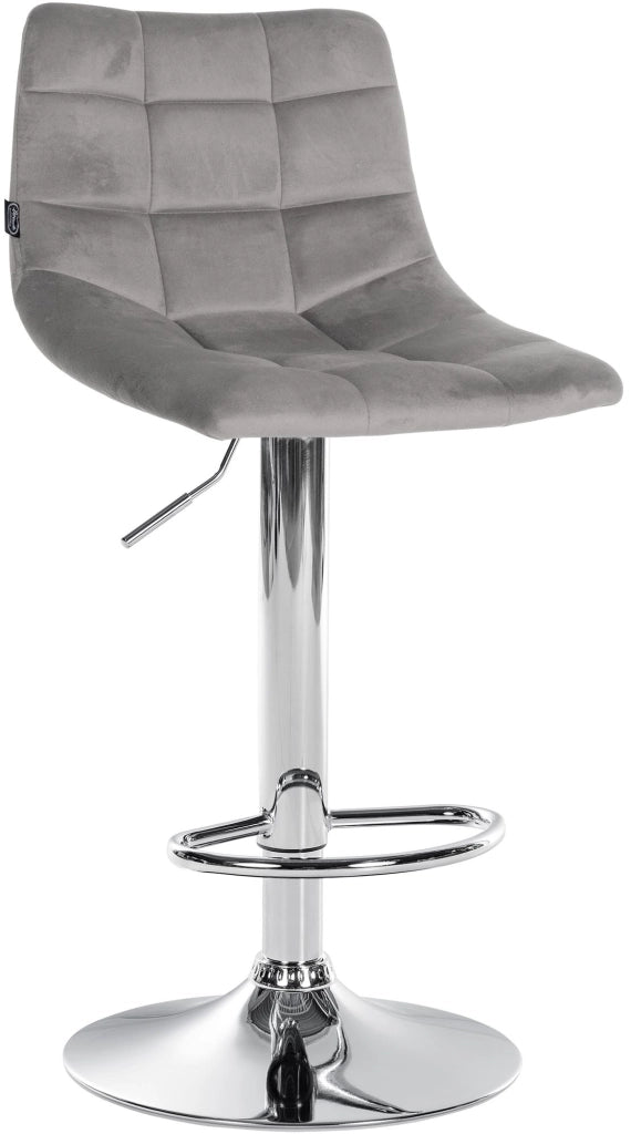 Sgabello Jerry Velvet grigio,cromo