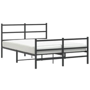 Letto matrimoniale | Letto per adulti | Giroletto con Testiera e Pediera Metallo Nero 135x190 cm
