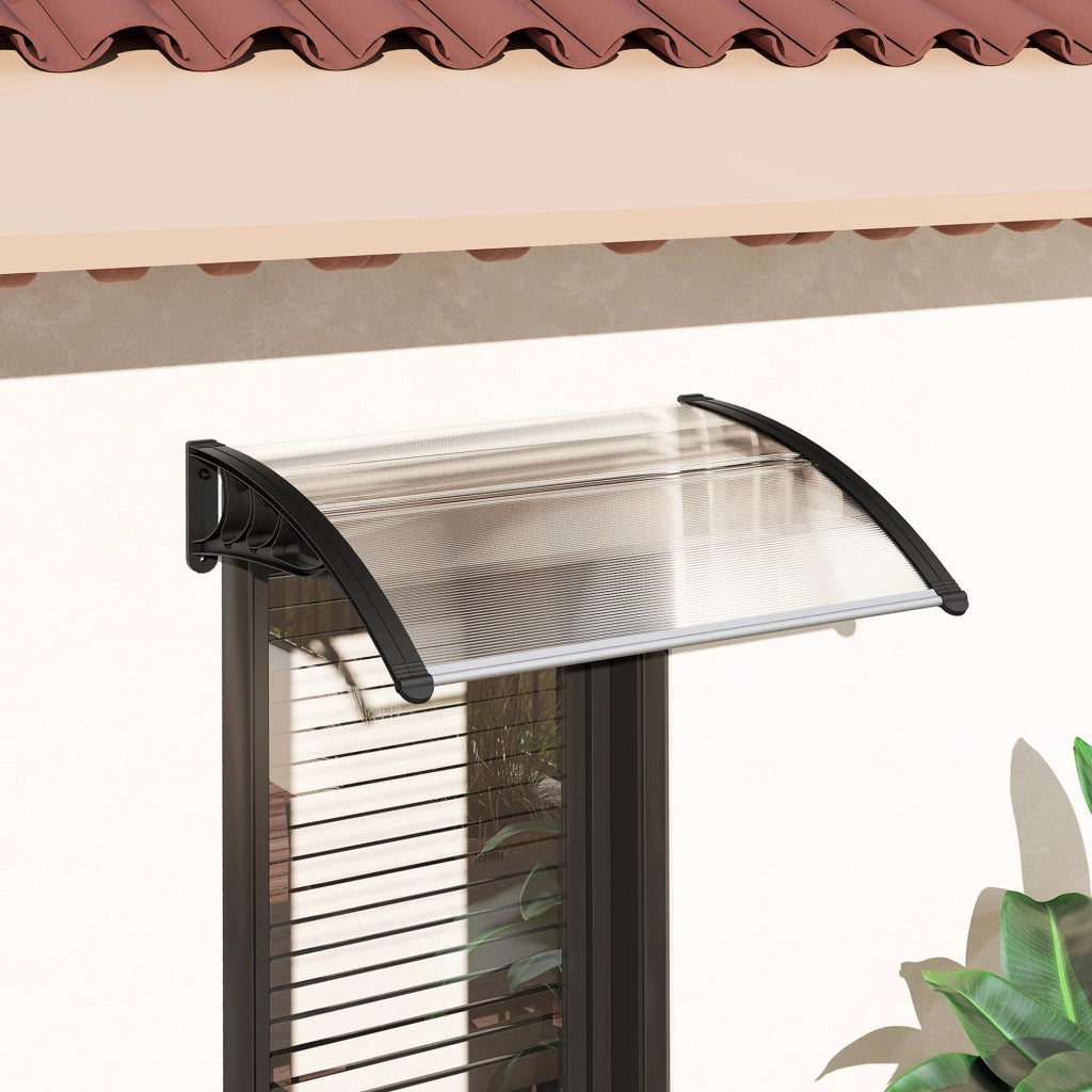 Copertura per Porta d'Ingresso in Policarbonato e Alluminio ¨C zephmum ¨C 100x75 cm Trasparente