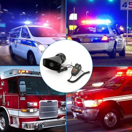 Clacson per Auto - Amplificatore di Sostegno per Emergenza - 12V 100W - Adatto per Auto Treno Camion - Nero
