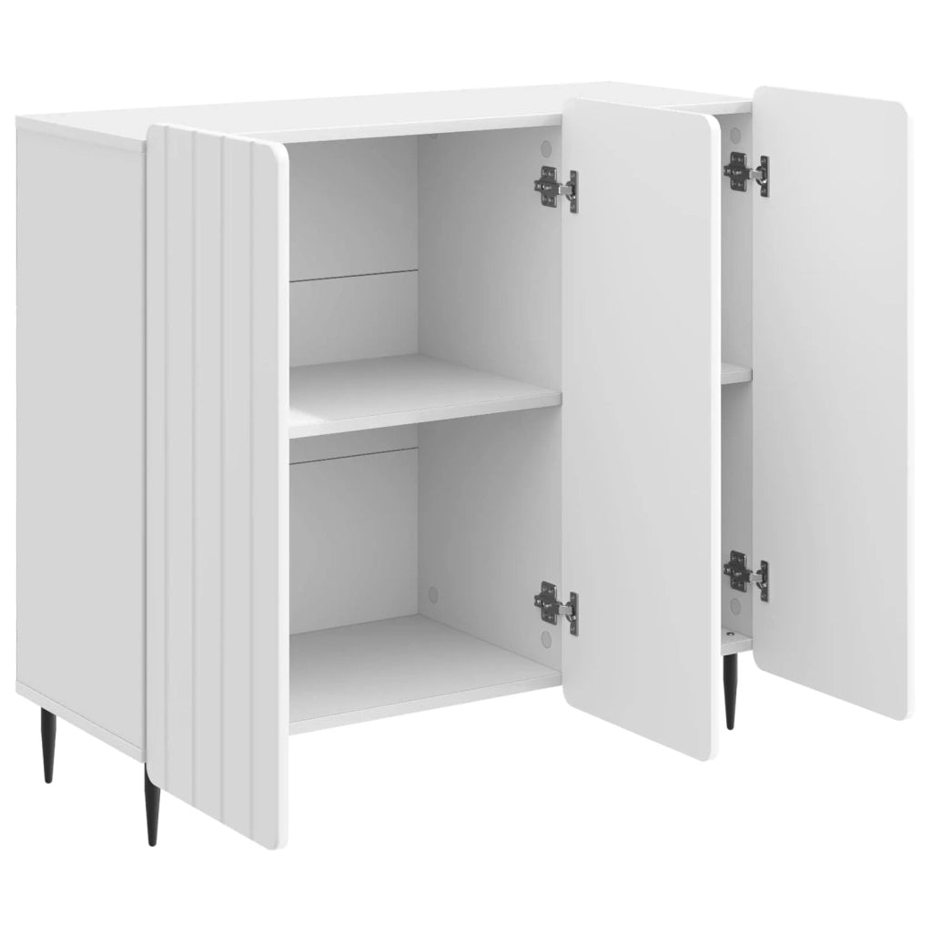Credenza Bianco Lucido 89 x 34,5 x 82 cm Legno ingegnerizzato
