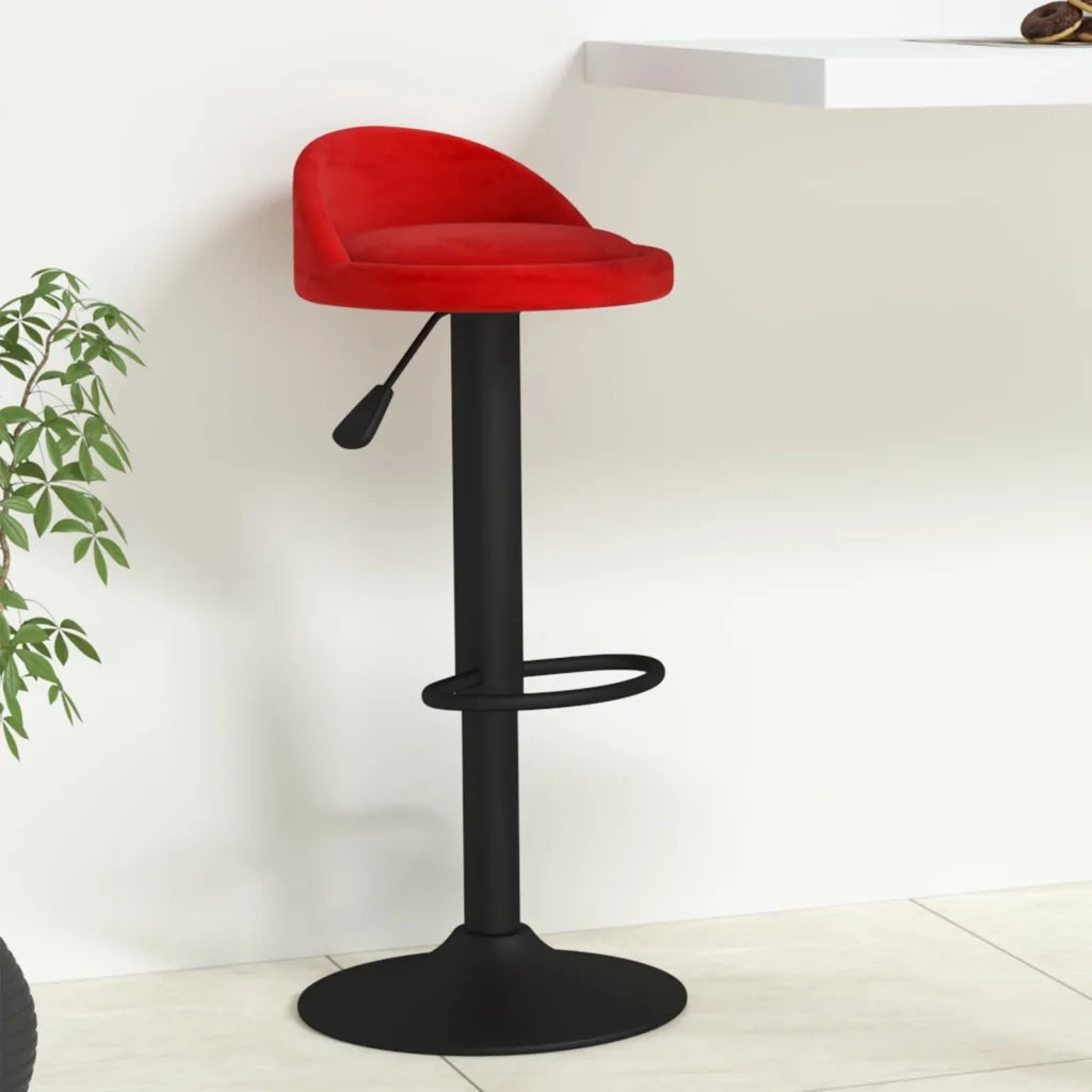 vidaXL Sgabello da Bar Rosso Vino in Velluto