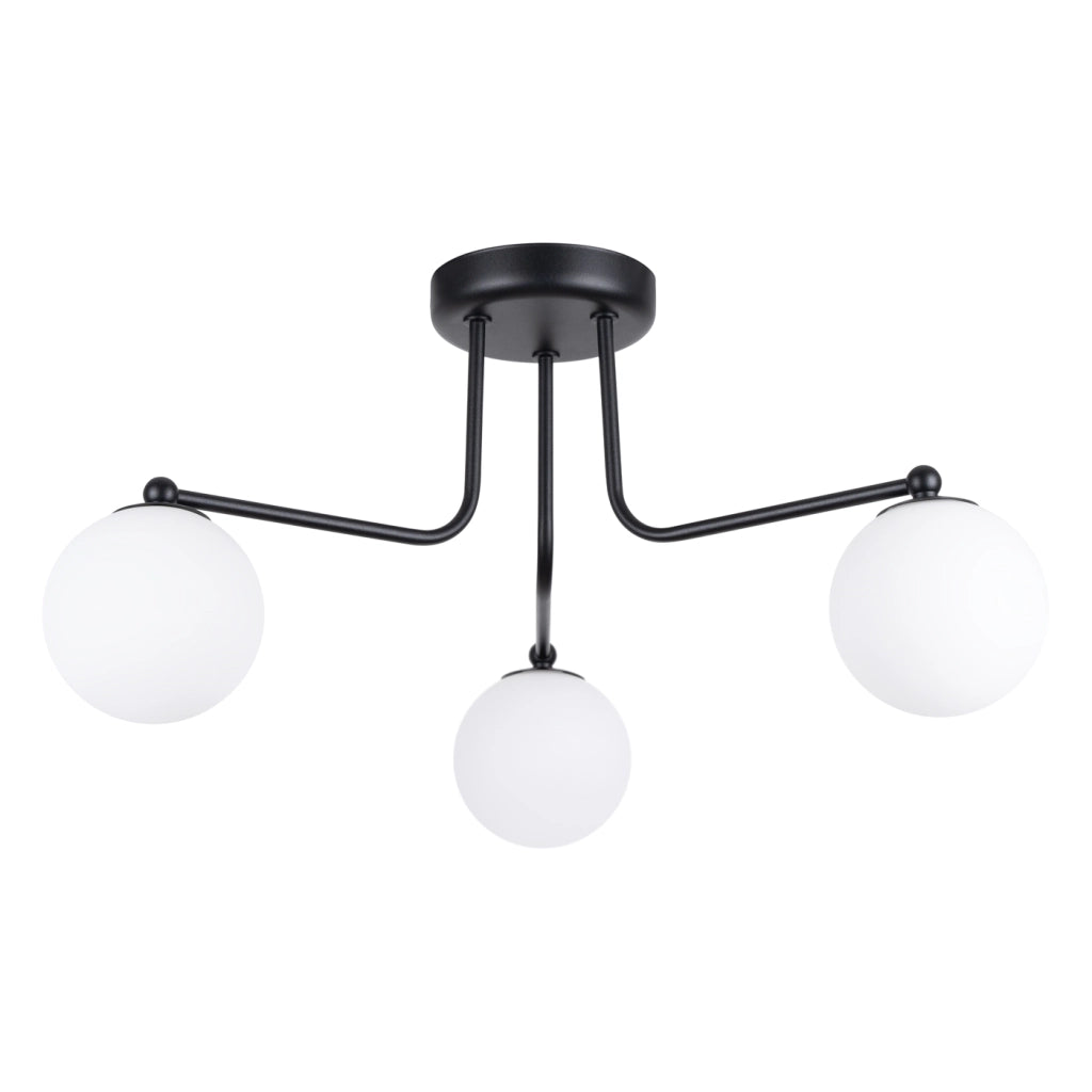 Lampada da parete Astral French Sky a 3 luci, applique, nero, bianco, acciaio e vetro