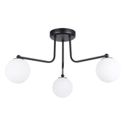 Lampada da parete Astral French Sky a 3 luci, applique, nero, bianco, acciaio e vetro