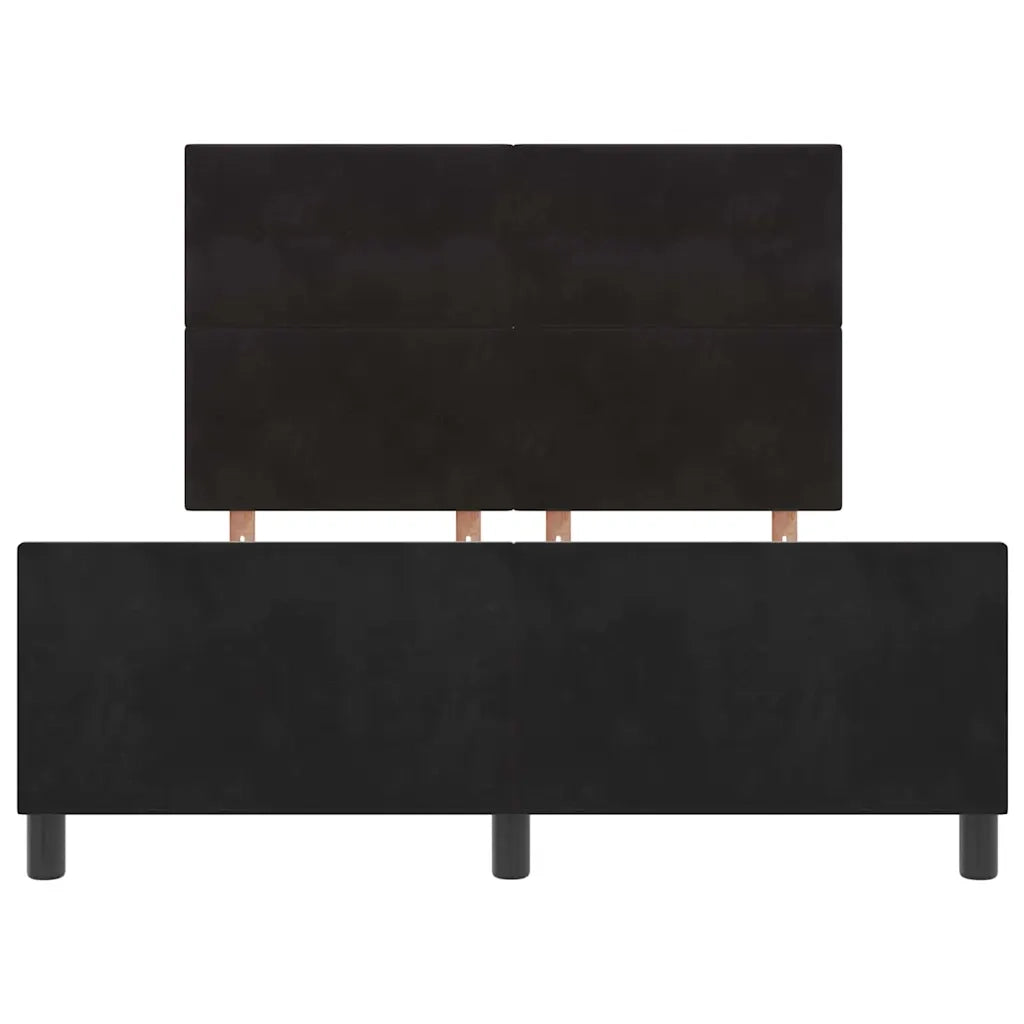 Letto a molle con testiera Nero 160 x 200 cm Velluto