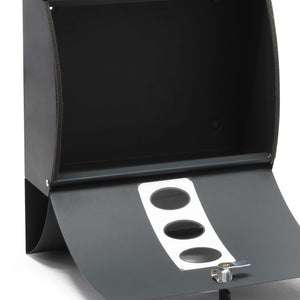 Cassetta postale V18 con vano portagiornale, verniciata a polvere antracite