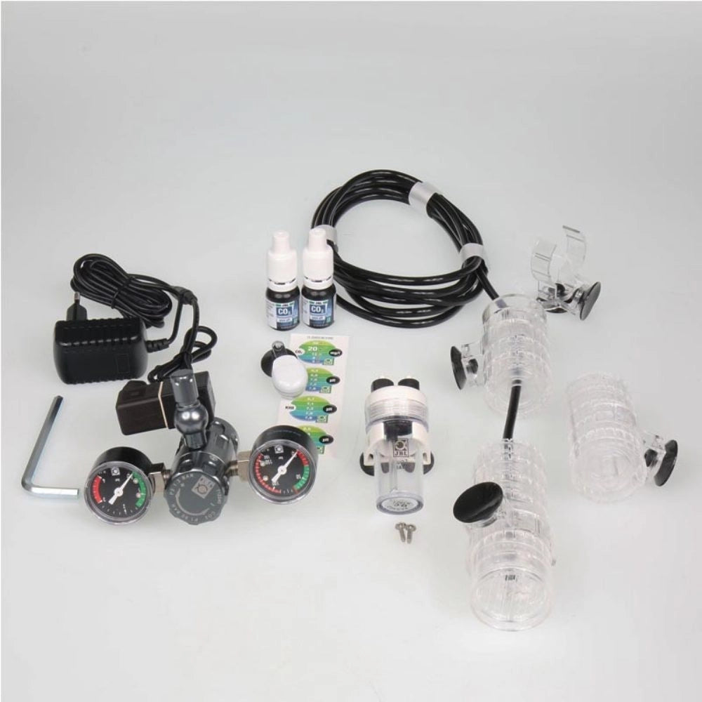 Jbl Proflora CO2 Advanced Set V - Impianto di fertilizzazione con CO2, kit con 2 manometri, spegnimento notturno, senza bombola
