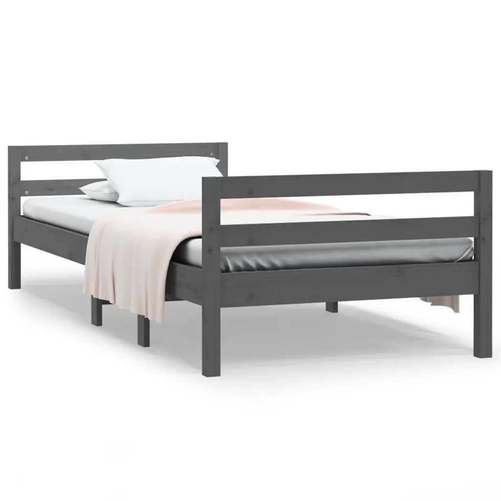 Giroletto Grigio 90x200 cm in Legno Massello di Pino cod mxl 36987