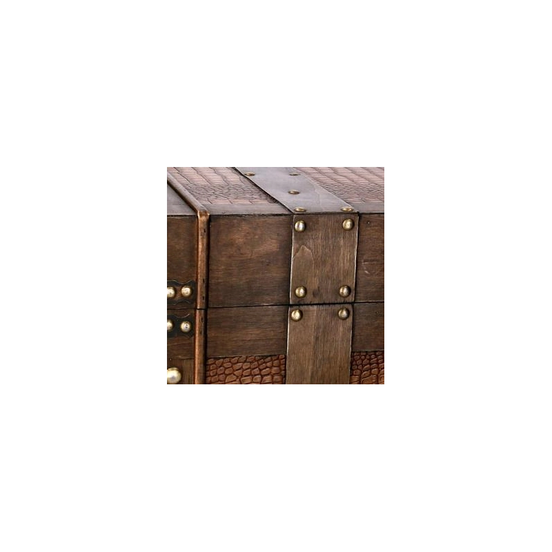 Baule legno 1-2 marrone rettangolare cm 49x31h35,5