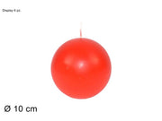 1 Pezzo Candela in Cera Palla Rossa Natalizia Natale 10 cm