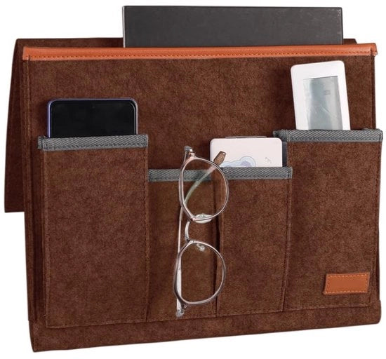 Organizzatore per Braccio del Divano - Panno di Alta Qualità - Molteplici Cesti - Cassetto per Riviste - Sostegno per Comandi a Distanza - Materiali Soffici e Resistenti al Mordente - Organizzatore per Divano