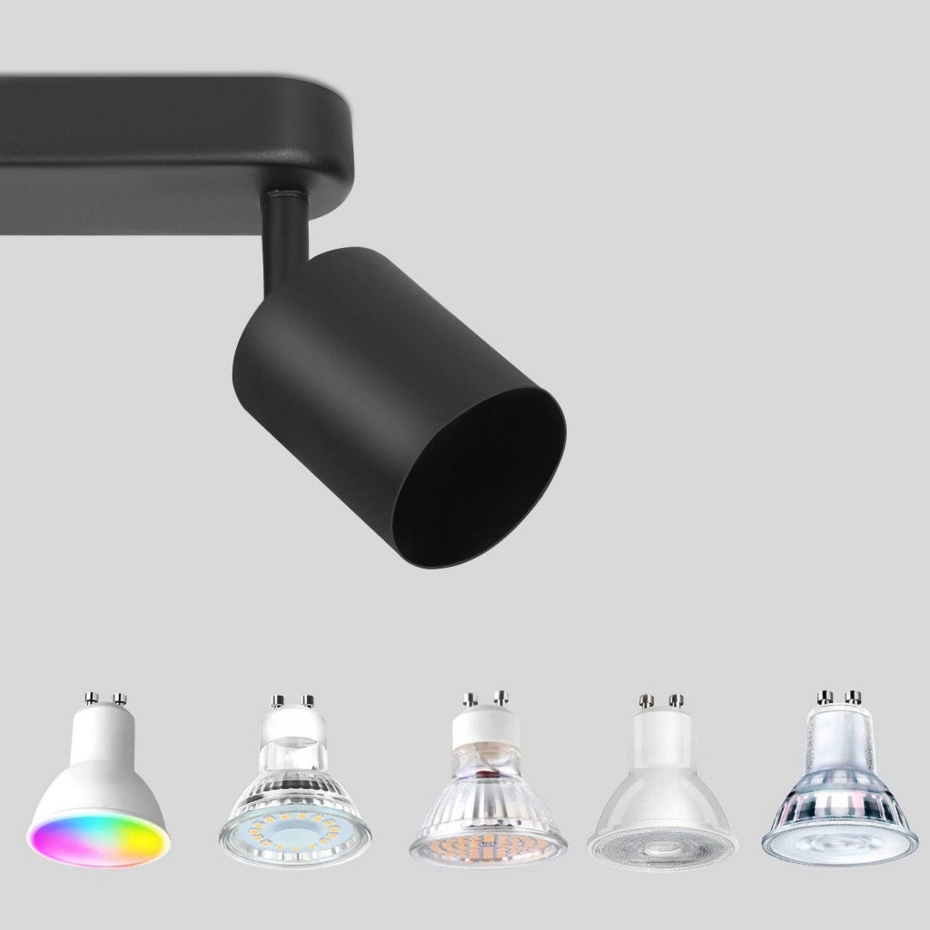 ZMH Faretto da soffitto neri 2 luci GU10 metallo rotanti 350° per soggiorno corridoio scala cucina senza lampadina