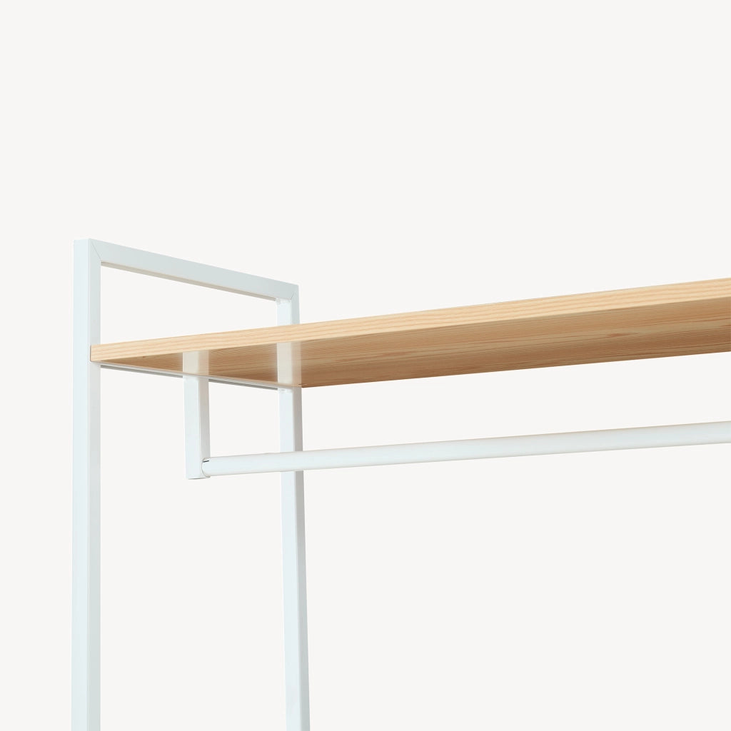 Organizzatore Guardaroba Larem Mobile Porta Abiti con Scomparti - Bianco / Effetto Rovere [en.casa]
