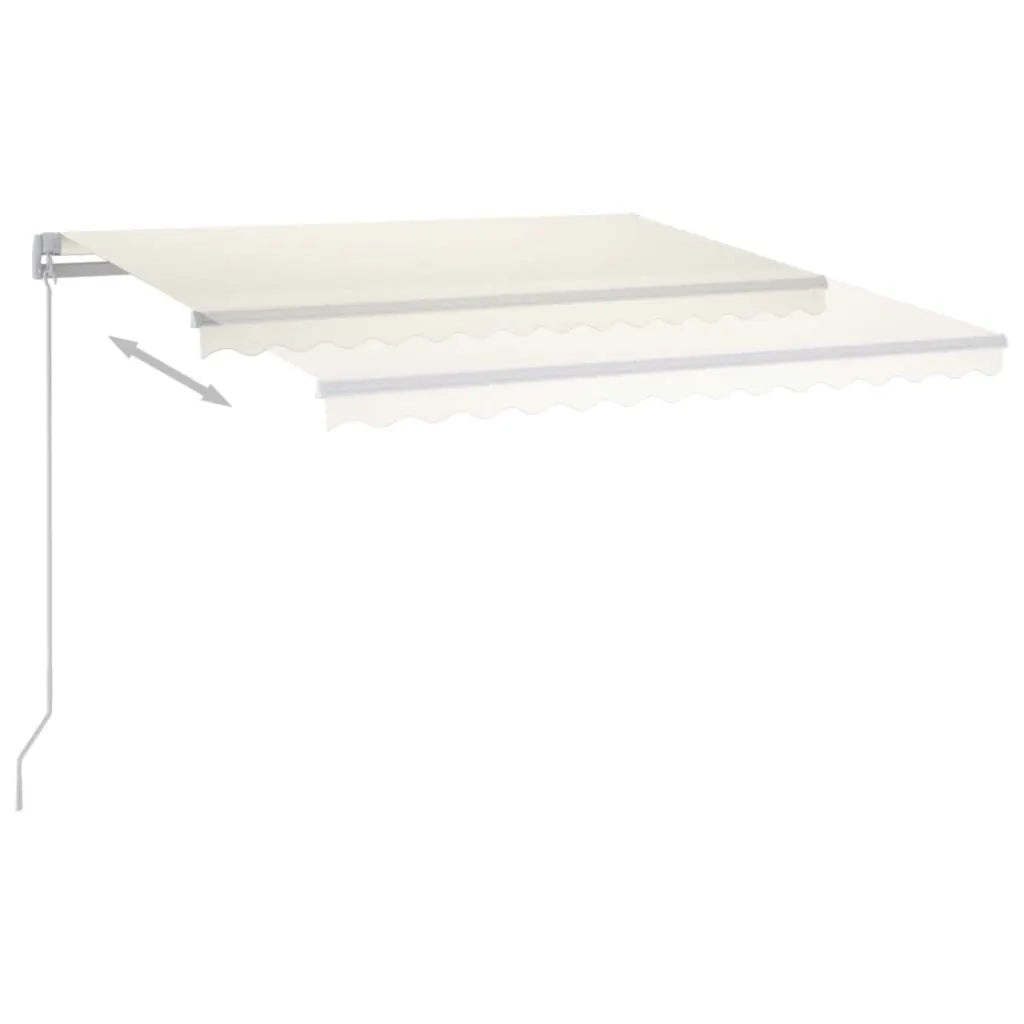 Tenda da Sole Retrattile Manuale LED 450x350 cm Crema 3069002