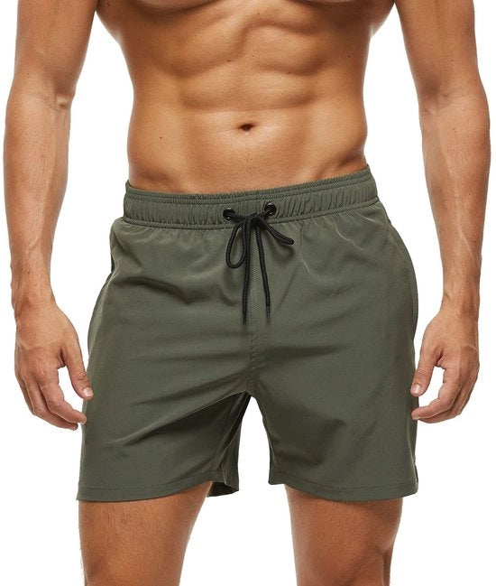 Shorts da Nuoto Uomini - Rapido Afflusso - Pantaloncini Corti - Tessuto a Maglia - Pochette con Cerniera - Respirante - Materiale Duraturo