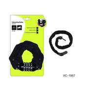 Trade Shop - Catena Lucchetto Antifurto In Acciaio Rivestimento In Nylon Combinazione Xc-1967 -