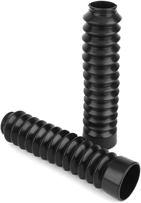 Coprimozzi in gomma Professionali - 2 pezzi - Protezione forcella - Copertura stoffa - Gaiters shock - Alta qualità - 215 x 46 x 30 mm - Protezione forcella