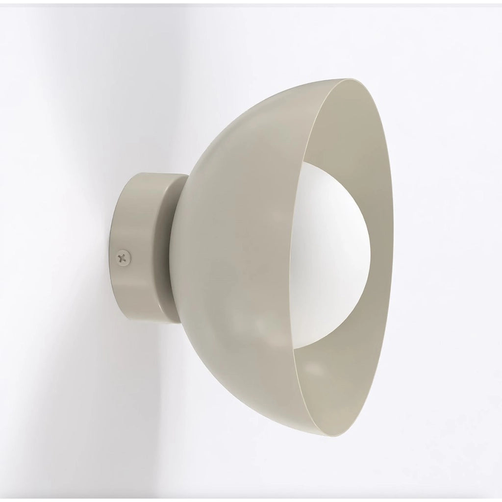 Lampada da parete Bibi in acciaio moka e vetro