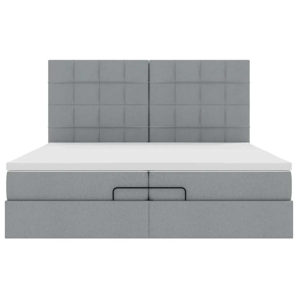Struttura Letto Pouf con Materassi 200x200 cm in Tessuto 3314031