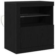 Credenza | Madia LED Nero 60,5 x 37 x 67 cm Legno multistrato