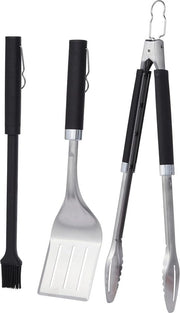 Set di barbecue 3 pezzi - Lame, Spatola e Sfumettatore in acciaio inossidabile - Accessori per barbecue|Attrezzatura per barbecue in metallo