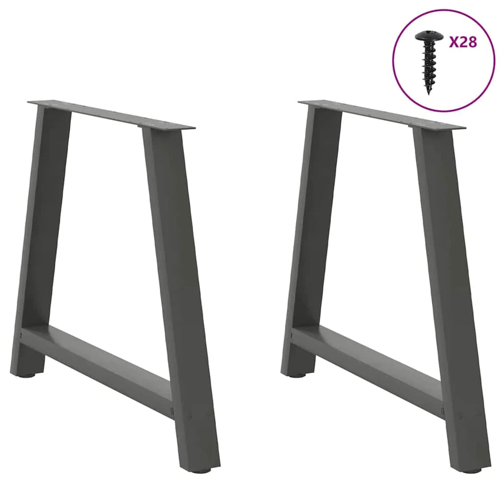 Set di 2 gambe per tavolo da pranzo a forma di A 100 x 72 cm supporto robusto design moderno acciaio antracite 02_0057142