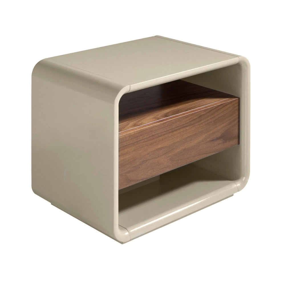 Comodino noce e legno grigio