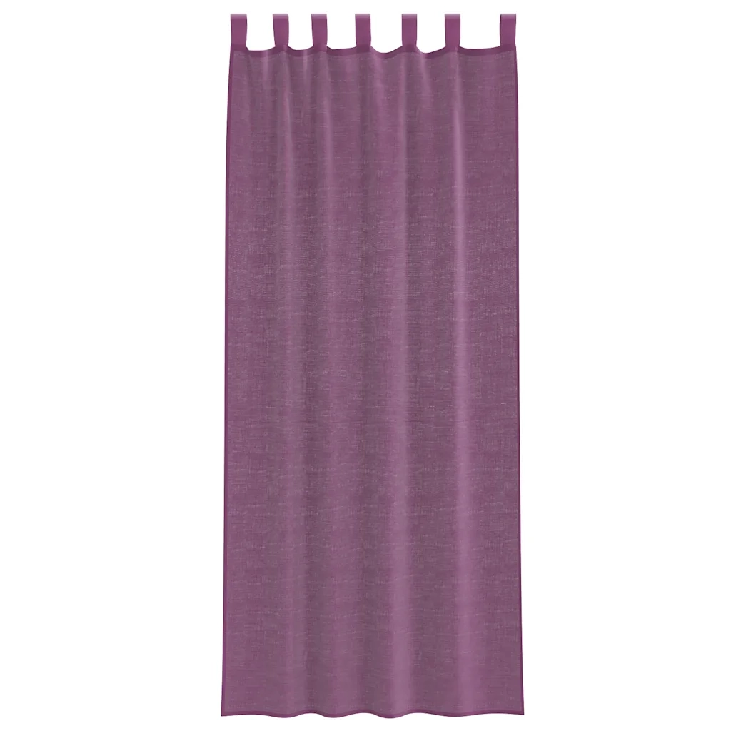 Tende in Voile con Passanti 2 pz Viola 140x260 cm