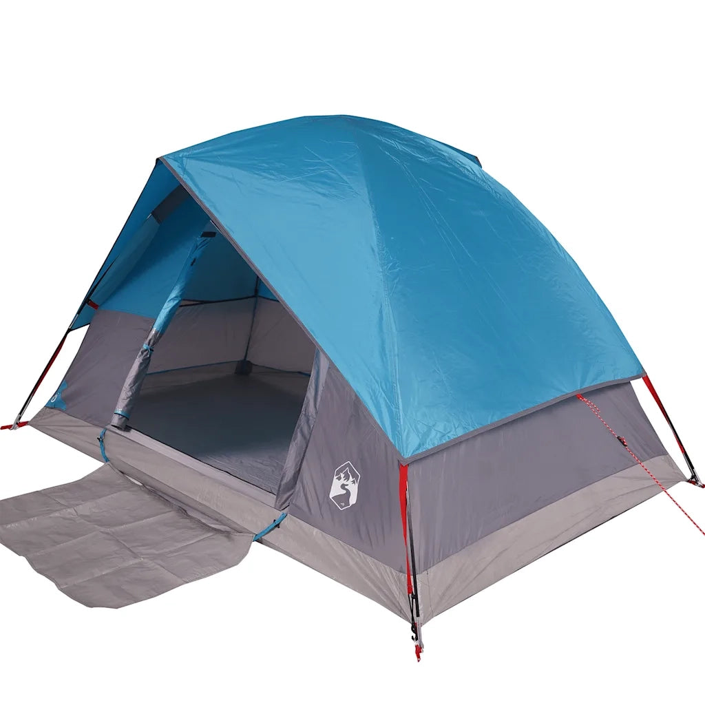 Tenda da Campeggio a Cupola per 4 Persone-Tenda per Escursionismo Blu Impermeabile 906789