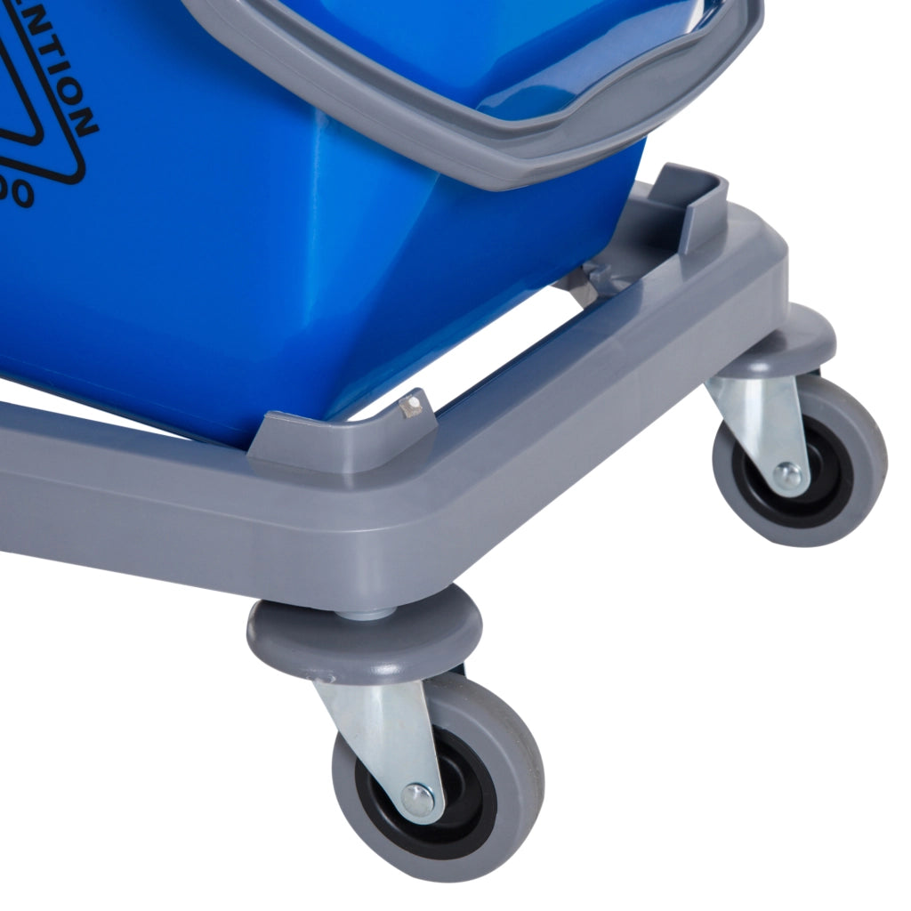 Carrello per pulizia con 2 secchi ¨C zephmum ¨C Blu+Rosso, Metallo+PP, 73x45x92 cm