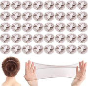 Fascia Elastica per Capelli - Fascia per Capelli Invisibile con Bordo Elastico per Ballerine, 40 pezzi Marrone