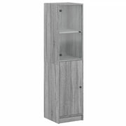 Credenza | Madia | Buffet da pranzo | Armadio da pranzo con Anta in Vetro Grigio Sonoma 35x37x142 cm