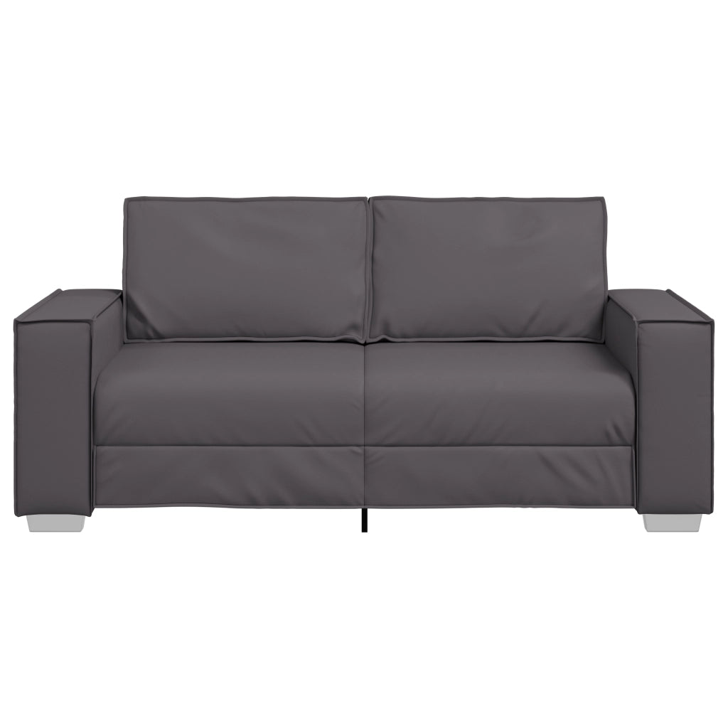 Sofa Grigio 140 cm in Pelle Sintetica