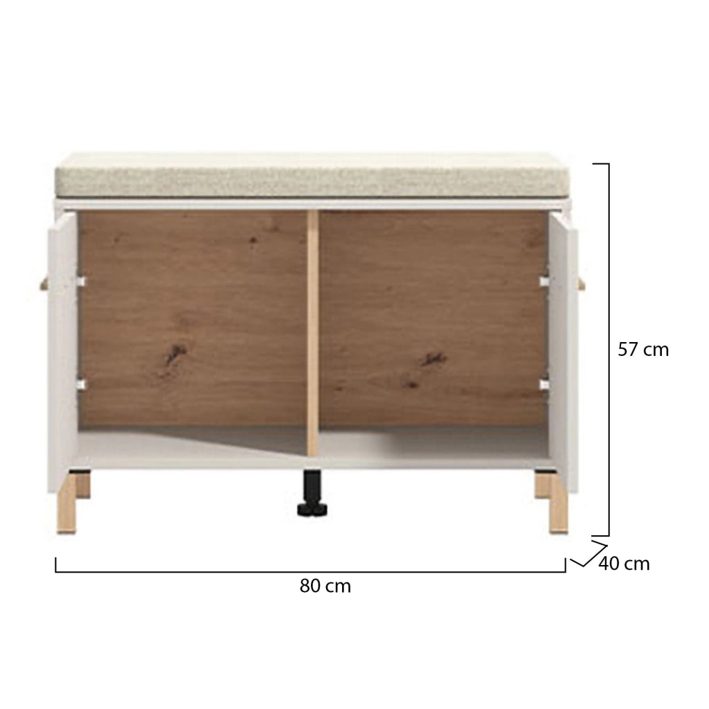 Marciana, Mobile da Ingresso un Ripiano, 80x40x57h cm Bianco Crema