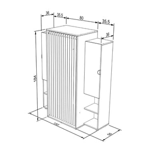 Armadio Guardaroba 150x56x184h cm Krell rovere bianco
